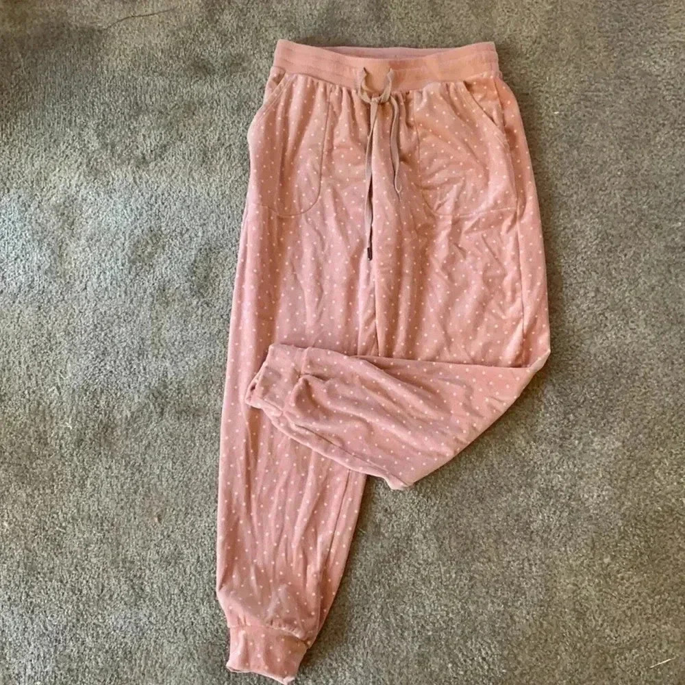 Three Dots Polka Dot Pastel Pink Pajama Pants Size Small - Picture 2 of 7